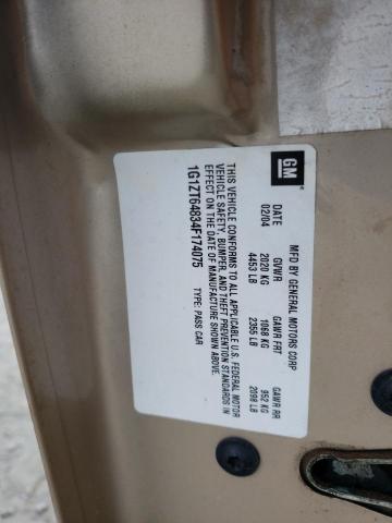 1G1ZT64834F174075 - 2004 CHEVROLET MALIBU MAXX LS 金色 照片 12