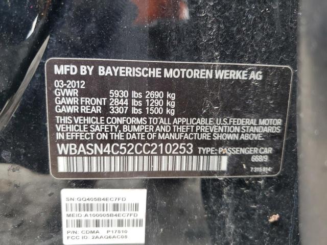 WBASN4C52CC210253 - 2012 BMW 550 IGT BLACK photo 13