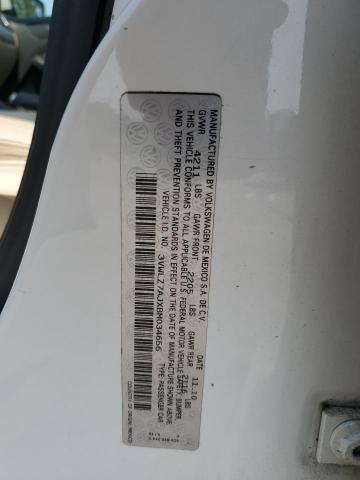 3VWLZ7AJXBM034656 - 2011 VOLKSWAGEN JETTA SEL WHITE photo 12