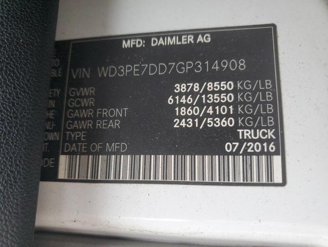 WD3PE7DD7GP314908 - 2016 MERCEDES-BENZ SPRINTER 2500 WHITE photo 13