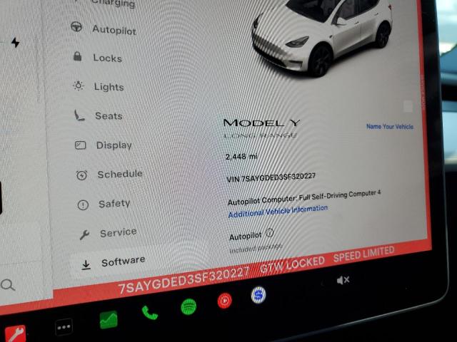 7SAYGDED3SF320227 - 2025 TESLA MODEL Y 白色 照片 9
