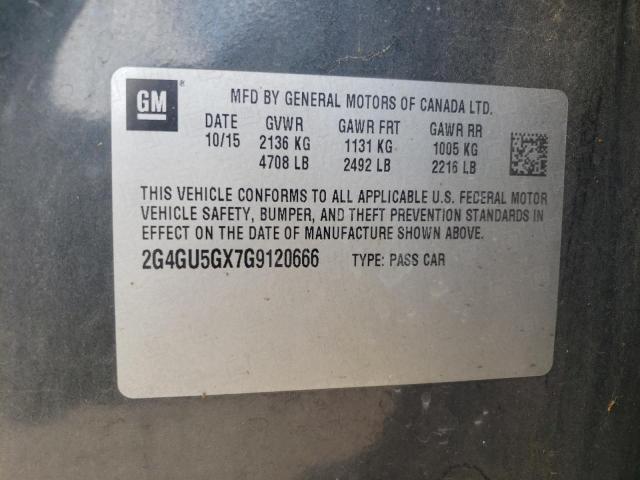 2G4GU5GX7G9120666 - 2016 BUICK REGAL GS CHARCOAL photo 12