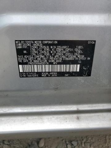 JTMZD33VX66020136 - 2006 TOYOTA RAV4 SILVER photo 12