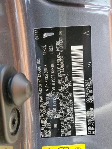 2T2BZMCA8HC091980 - 2017 LEXUS RX 350 BASE GRAY photo 13