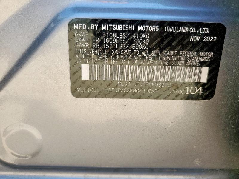 ML32FUFJ0PHF03219 - 2023 MITSUBISHI MIRAGE G4 ES GRAY photo 13