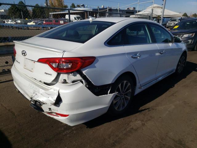 5NPE34AF1FH106976 - 2015 HYUNDAI SONATA SPORT WHITE photo 4