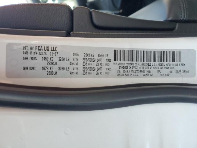 1C4RJFAGXJC229045 - 2018 JEEP GRAND CHER LAREDO WHITE photo 13