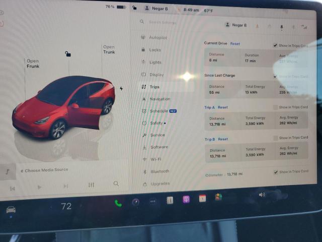 7SAYGDEE4PA182209 - 2023 TESLA MODEL Y RED photo 9