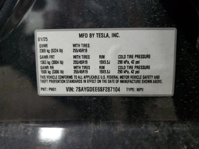 7SAYGDEE6SF287104 - 2025 TESLA MODEL Y CHARCOAL photo 14