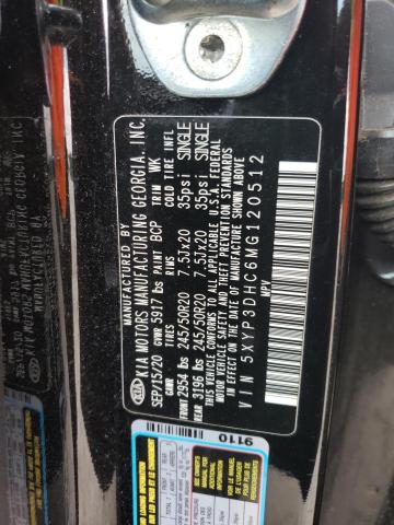 5XYP3DHC6MG120512 - 2021 KIA TELLURIDE EX BLACK photo 12