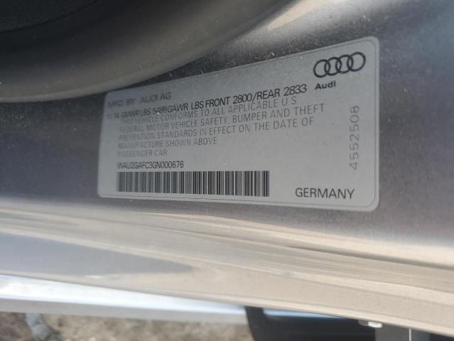 WAU2GAFC3GN000676 - 2016 AUDI A7 PRESTIGE ვერცხლისფერი ფოტო 12