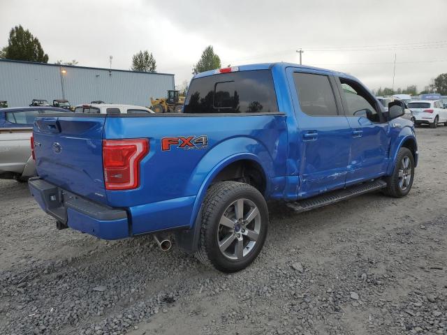 1FTEW1EF0FFA62818 - 2015 FORD F150 SUPERCREW BLUE photo 3