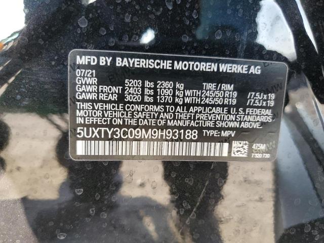 5UXTY3C09M9H93188 - 2021 BMW X3 SDRIVE30I BLACK photo 13