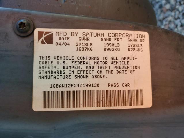 1G8AW12FX4Z199130 - 2004 SATURN ION LEVEL 3 BLACK photo 12