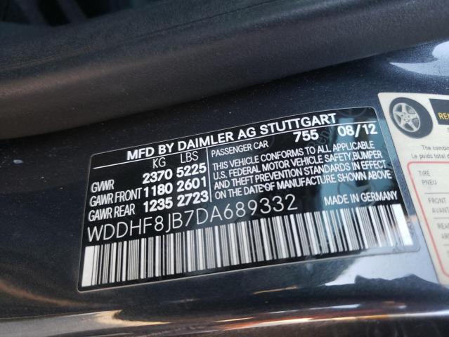 WDDHF8JB7DA689332 - 2013 MERCEDES-BENZ E 350 4MATIC BLACK photo 12