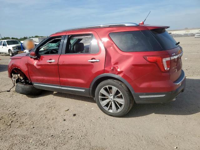 1FM5K7FH5JGB07751 - 2018 FORD EXPLORER LIMITED RED photo 2