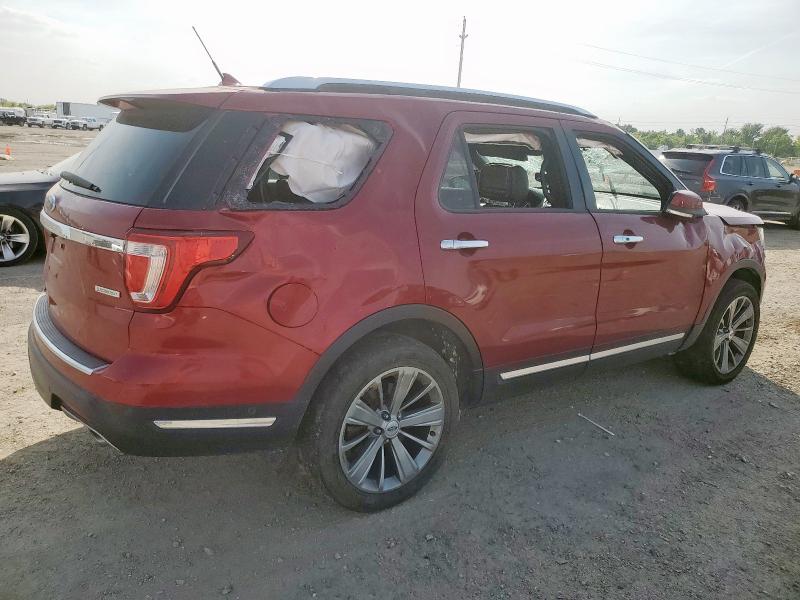 1FM5K7FH5JGB07751 - 2018 FORD EXPLORER LIMITED RED photo 3