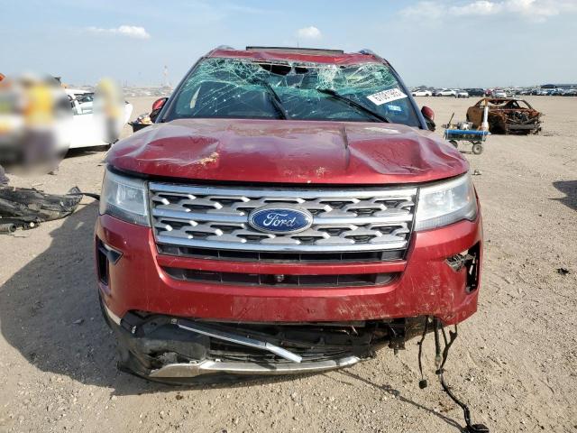 1FM5K7FH5JGB07751 - 2018 FORD EXPLORER LIMITED RED photo 5