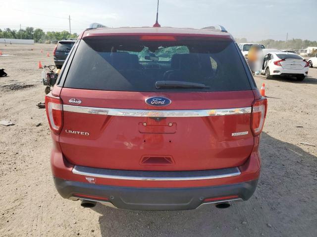1FM5K7FH5JGB07751 - 2018 FORD EXPLORER LIMITED RED photo 6