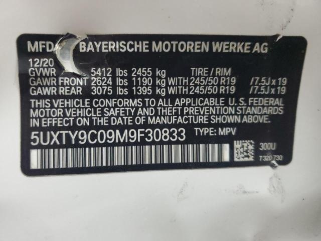 5UXTY9C09M9F30833 - 2021 BMW X3 XDRIVEM40I თეთრი ფოტო 14