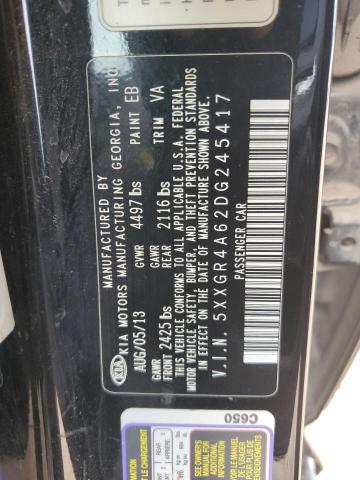 5XXGR4A62DG245417 - 2013 KIA OPTIMA SX BLACK photo 12