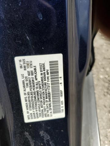 5FNRL5H69GB117317 - 2016 HONDA ODYSSEY EXL BLUE photo 14