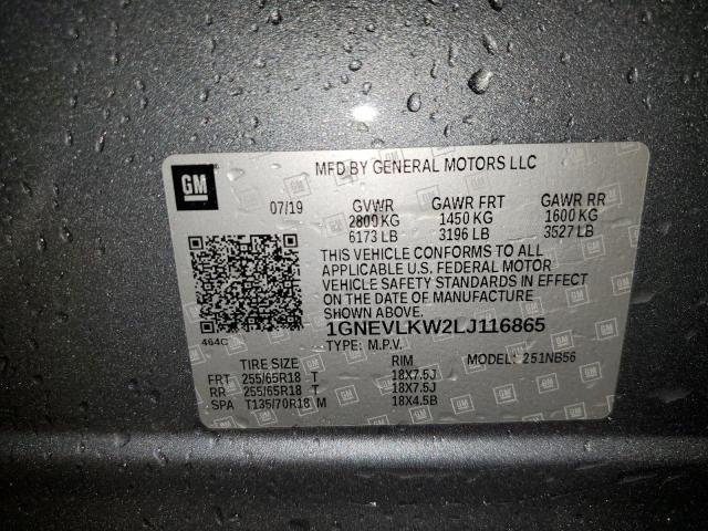 1GNEVLKW2LJ116865 - 2020 CHEVROLET TRAVERSE LS GRAY photo 13