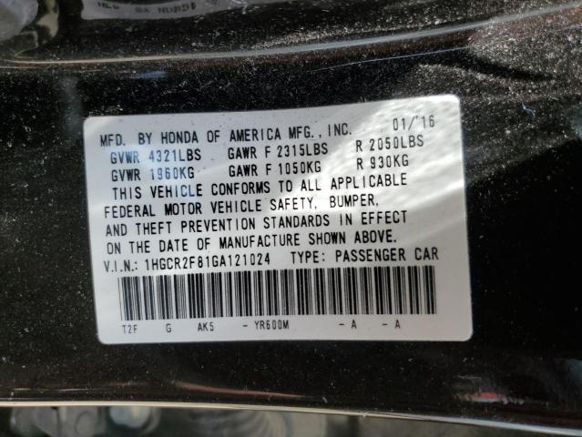 1HGCR2F81GA121024 - 2016 HONDA ACCORD EXL BROWN photo 23