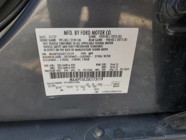 MAJ6P1UL2JC173119 - 2018 FORD ECOSPORT SE Серый фото 14