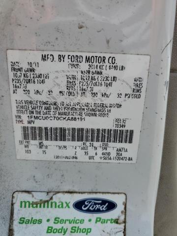 1FMCU0C70CKA88191 - 2012 FORD ESCAPE XLS WHITE photo 14