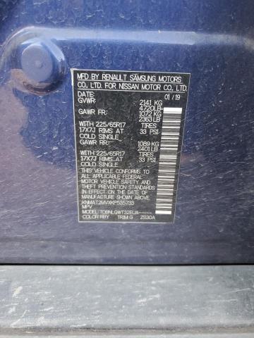 KNMAT2MVXKP535733 - 2019 NISSAN ROGUE S ლურჯი ფოტო 13