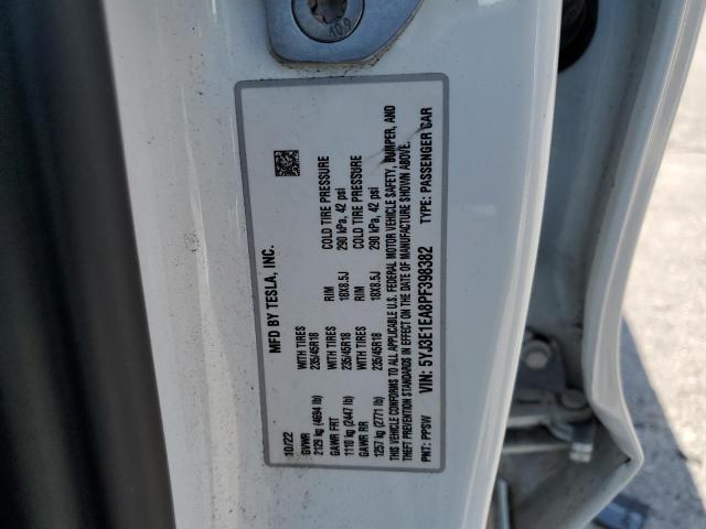 5YJ3E1EA8PF398382 - 2023 TESLA MODEL 3 WHITE photo 13