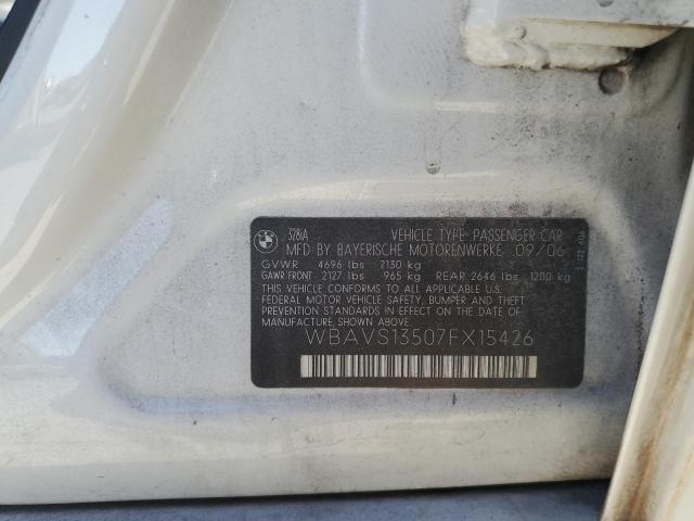 WBAVS13507FX15426 - 2007 BMW 328 IT WHITE photo 12