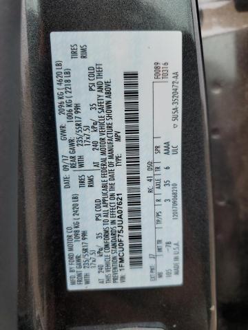 1FMCU0F75JUA07621 - 2018 FORD ESCAPE S BLACK photo 12