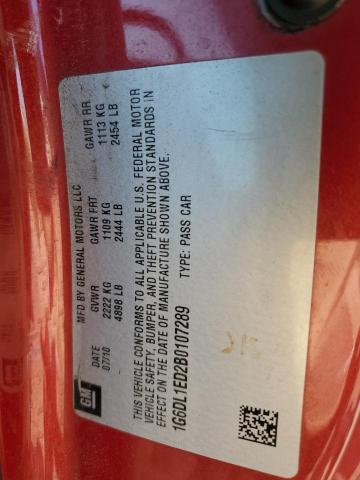 1G6DL1ED2B0107289 - 2011 CADILLAC CTS PERFORMANCE COLLECTION წითელი ფოტო 12