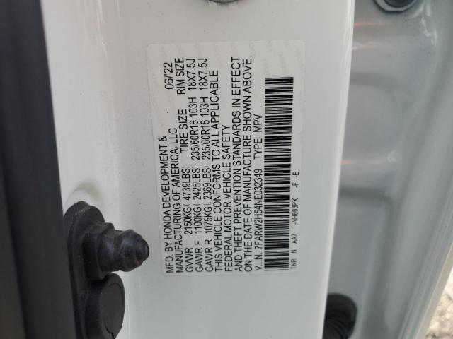 7FARW2H54NE032349 - 2022 HONDA CR-V EX თეთრი ფოტო 12