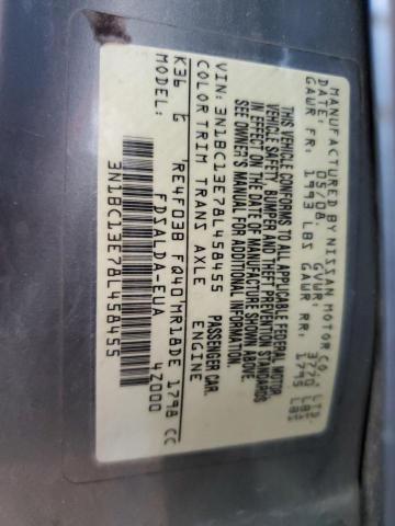 3N1BC13E78L458455 - 2008 NISSAN VERSA S SILVER photo 12