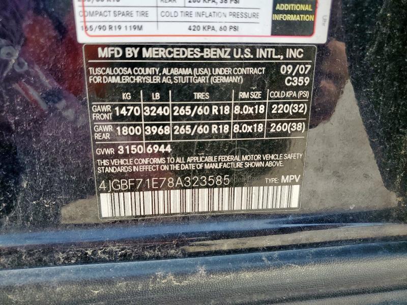 4JGBF71E78A323585 - 2008 MERCEDES-BENZ GL 450 4MATIC BLUE photo 13