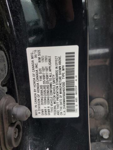 2HKRM4H56GH657000 - 2016 HONDA CR-V EX BLACK photo 12