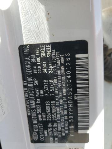 5XYPHDA52JG401263 - 2018 KIA SORENTO EX 白色 照片 13