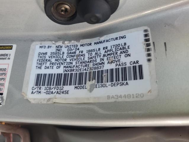 1NXBR32E14Z328837 - 2004 TOYOTA COROLLA CE SILVER photo 12