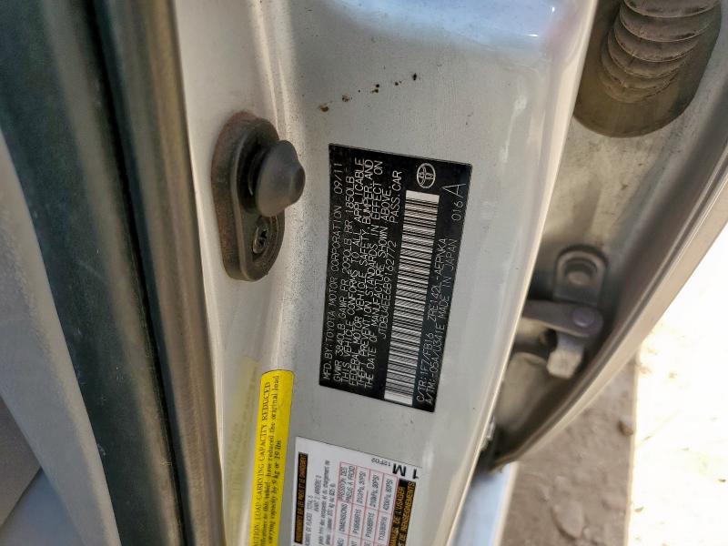 JTDBU4EE6B9162772 - 2011 TOYOTA COROLLA BASE Plata foto 12