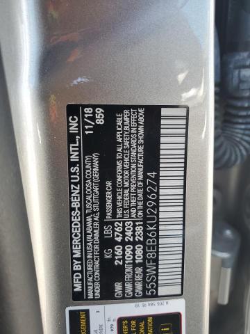 55SWF8EB6KU296274 - 2019 MERCEDES-BENZ C 300 4MATIC SILVER photo 12