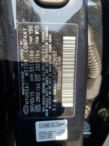 KMHGN4JE4GU129097 - 2016 HYUNDAI GENESIS 3.8L BLACK photo 12