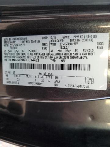 5LMCJ2C98JUL14482 - 2018 LINCOLN MKC SELECT 灰色 照片 14