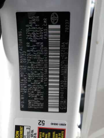 4T1G11AK9RU841690 - 2024 TOYOTA CAMRY SE NIGHT SHADE WHITE photo 12