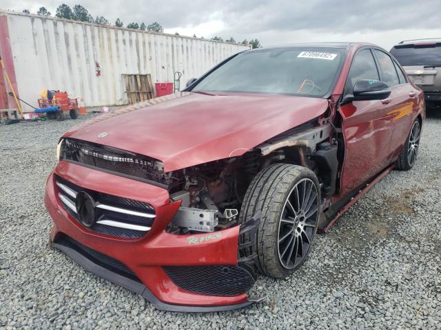 WDDWF4JB0JR420165 - 2018 MERCEDES-BENZ C 300 RED photo 2