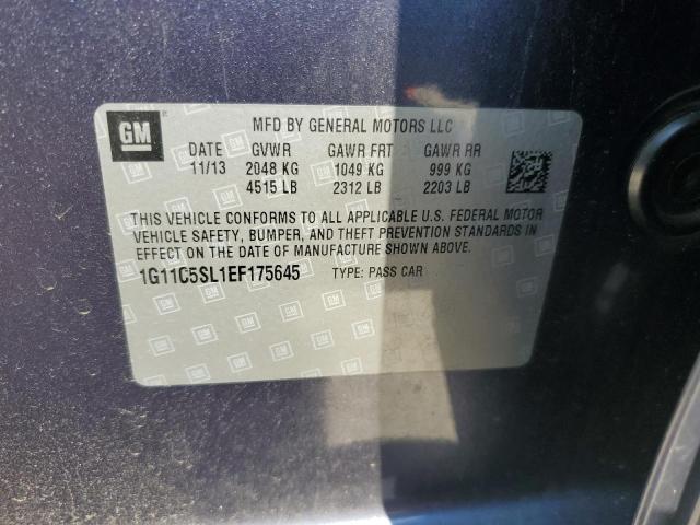 1G11C5SL1EF175645 - 2014 CHEVROLET MALIBU 1LT BLUE photo 12