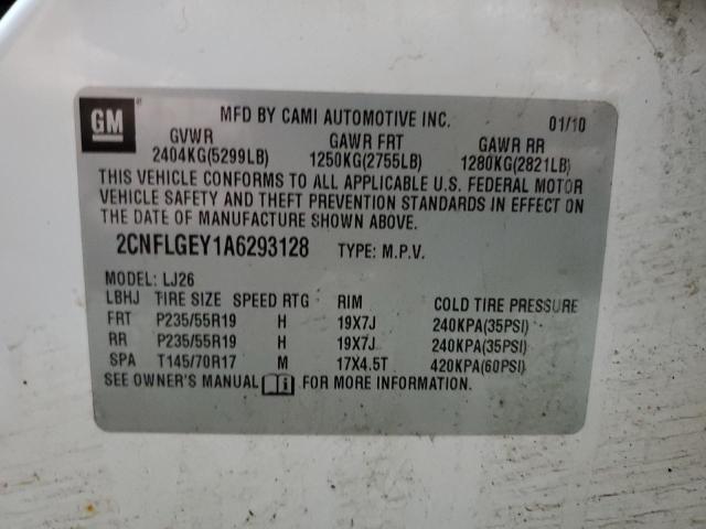 2CNFLGEY1A6293128 - 2010 CHEVROLET EQUINOX LTZ WHITE photo 13