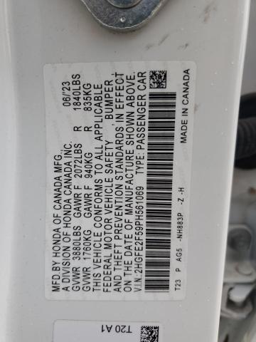 2HGFE2F59PH561069 - 2023 HONDA CIVIC SPORT 白色 照片 13